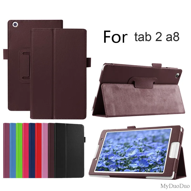 Стиль Litchi чехол для lenovo Tab2 A8 из искусственной кожи защитный чехол с подставкой для планшета чехол КРЫШКА ДЛЯ lenovo Tab 2 A8-50 A8-50F A8-50LC "+ Защитная пленка на экран