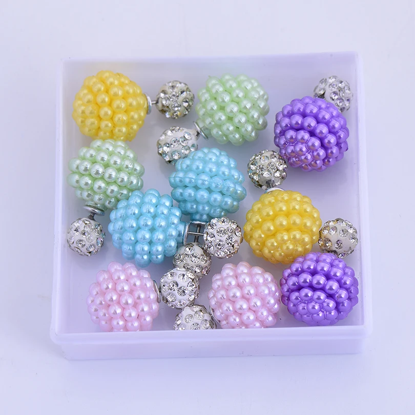 5 пар/лот оптовая продажа Мода Двусторонняя Имитация жемчужной сережкой Для