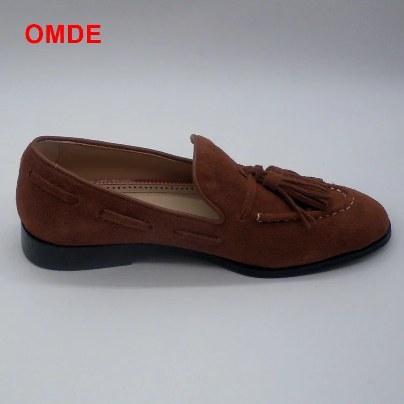 OMDE/летние коричневые замшевые лоферы; мужские лоферы с кисточками; мужские слипоны из натуральной кожи; обувь для вождения; мягкие мужские мокасины