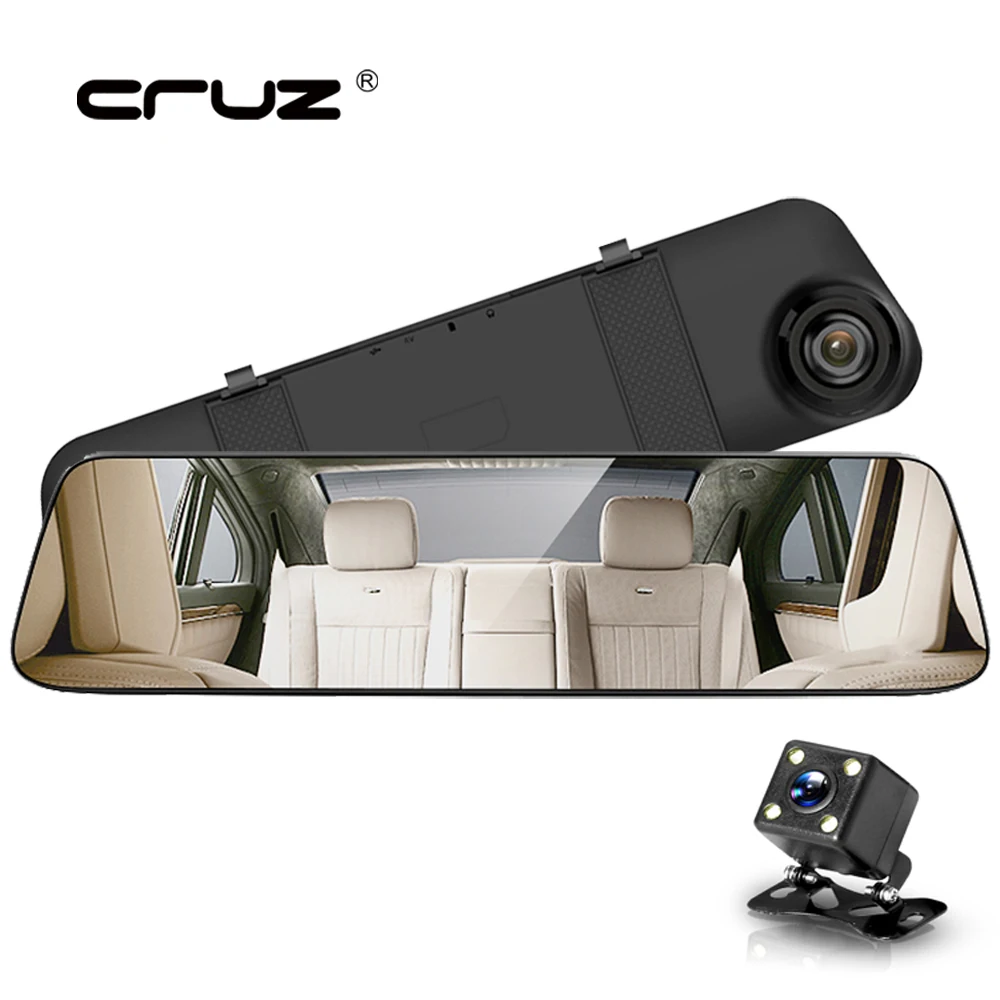 CRUZ dash cam Зеркало для автомобиля dvr Двойная камера Две камеры зеркало dashcam full hd 1080P