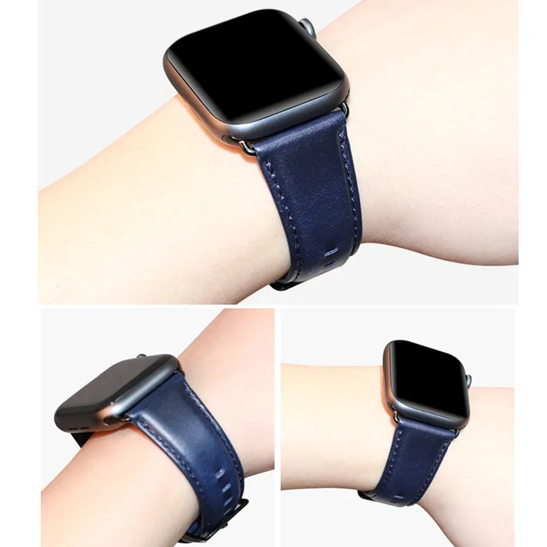 Ремешок из натуральной кожи для Apple watch band 42 мм 38 мм iwatch series 4 3 2 1 44 мм 40 мм ремешок для часов браслет ремень аксессуары