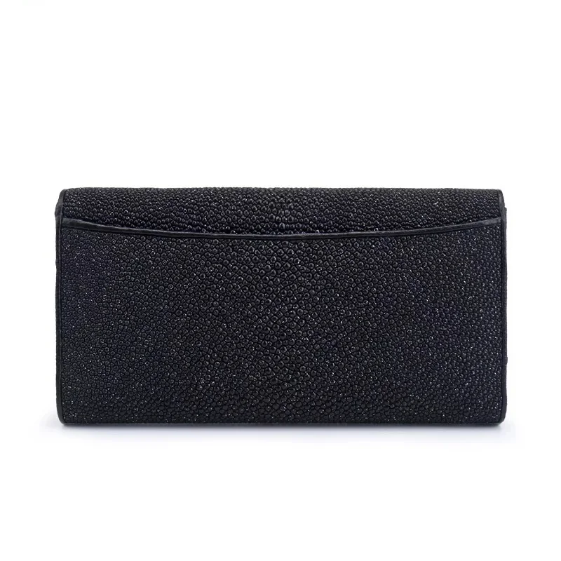 Модный Блестящий дизайнерский настоящая кожа ската кожаный женский длинный