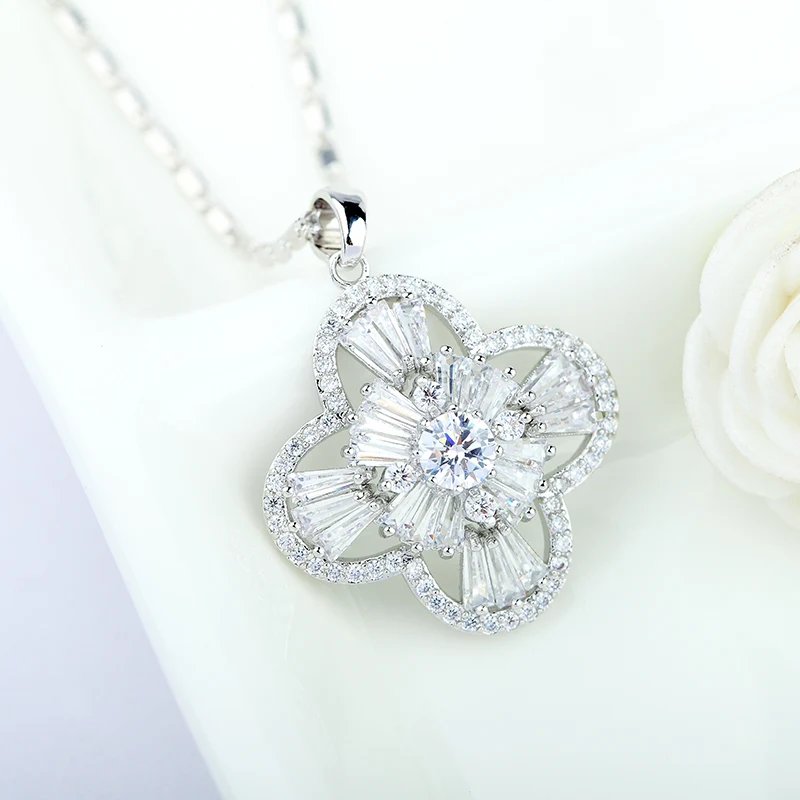 LUOTEEMI женское романтическое красивое ожерелье из белого золота с