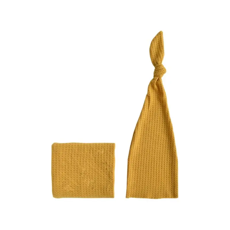 yellow Реквизит для фотосъемки новорожденных; многоцветная вязаная шапочка для сна+ вязаная накидка; студийные аксессуары для фотосессии - Цвет: yellow