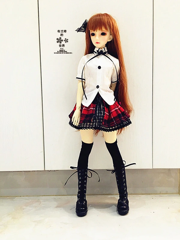 1/6 1/4 1/3 BJD школьная форма рубашка+ клетчатая юбка для SD одежды аксессуары куклы BJD, не включены кукла, обувь, парик, аксессуары