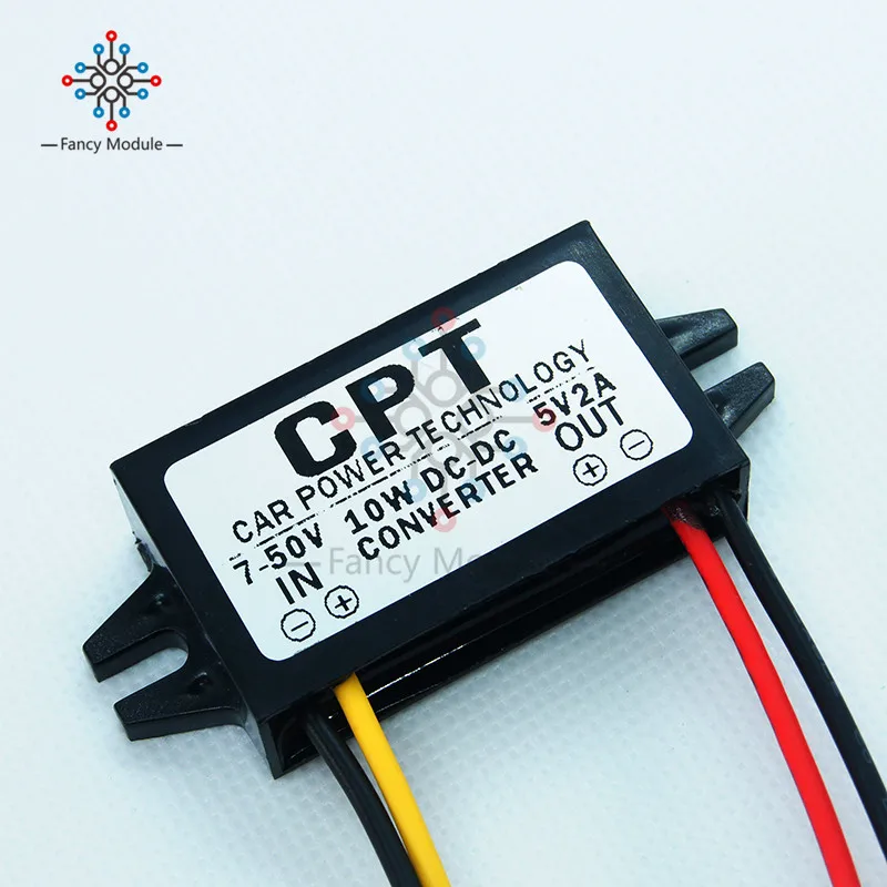 DC-DC 7-50 в до 5 В 2 а 10 Вт автомобильный преобразователь питания Micro Mini USB понижающий адаптер питания с низким нагревом и автоматической защитой