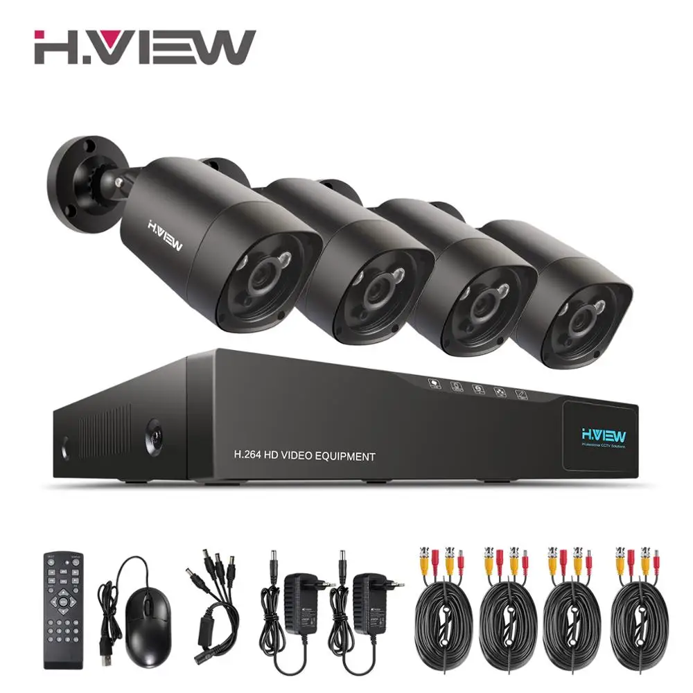 H. View система видеонаблюдения 4 0 МП комплект Открытый 4CH DVR камера набор домашней