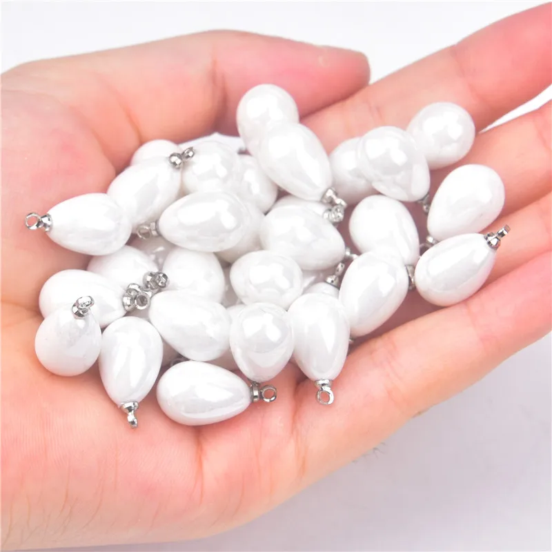 30Pc White Teardrop Pearl Sewing Buttons Pendant Beads For Clothing Accessories Women Clothes Scrapbooking Diy Handmade Material | Дом и сад