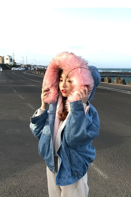 Новая осенне зимняя плотная куртка из овечьей шерсти базовая джинсовая женское