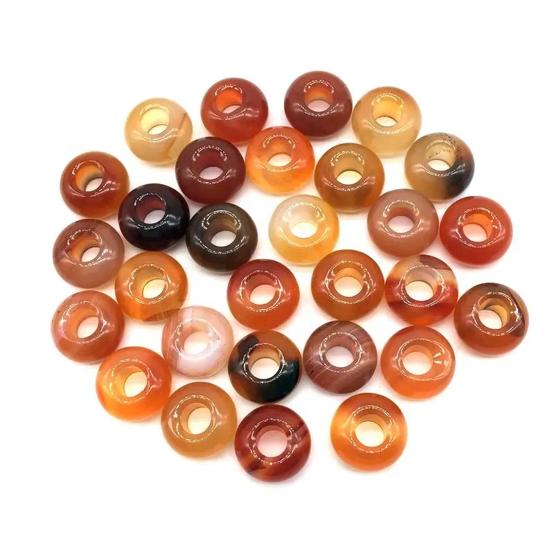Бусины-Пончики из натурального камня круглые подвески с большим отверстием