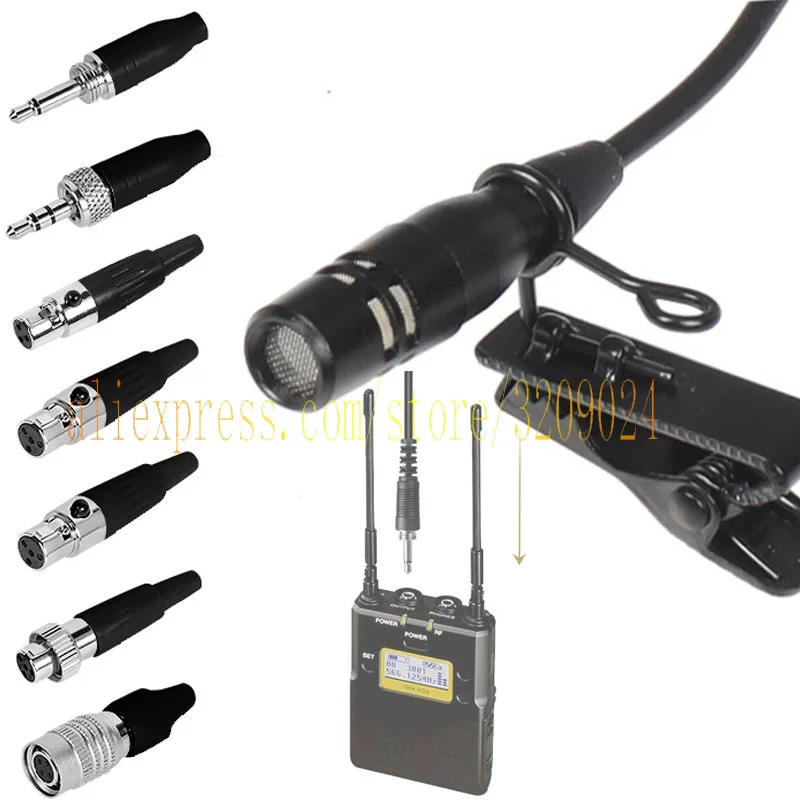 Черный микрофон с отворотом петличка зажимом для галстука конденсаторный Shure Audio