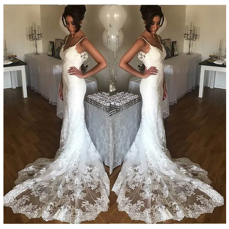 Белый LORIE сексуальное свадебное платье Русалка без рукавов Vestidos de novia, официальное свадебное платье на заказ, свадебные платья без спинки - Цвет: Белый