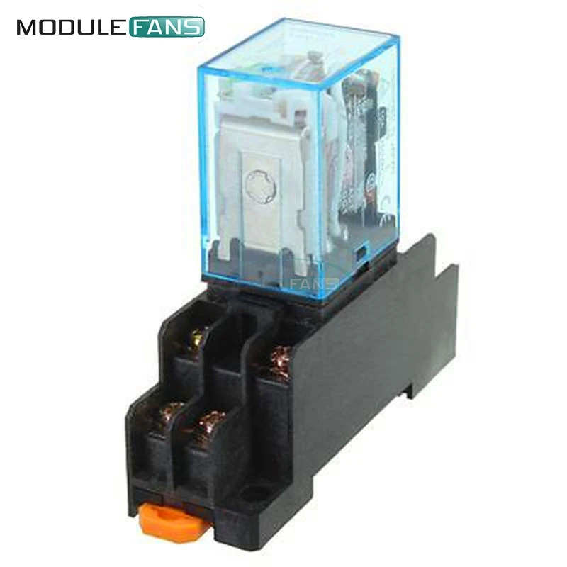Катушка питания реле 12 В DC миниатюрное DPDT 8 Pins 10A 240VAC LY2 JQX 13F с PTF08A Socket Base|dc dc|base socketbase