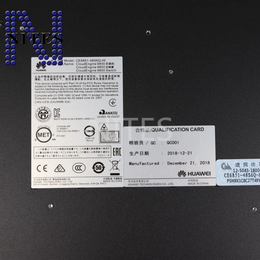 Оригинальный новый коммутатор Huawei CE6851-48S6Q-HI CloudEngine 6800 SFP + 48*10 GE и QSFP 6*40