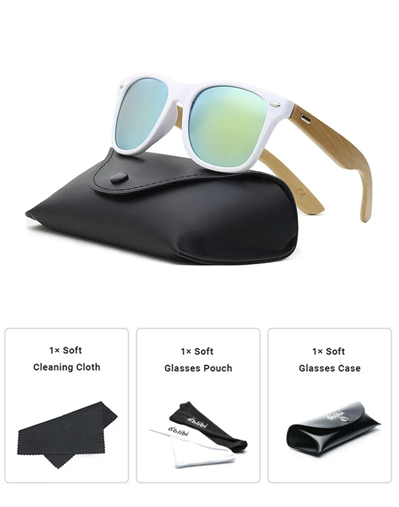 Мужские и женские солнцезащитные очки Ablibi неполяризационные из бамбукового