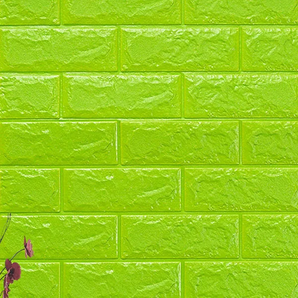 70*77 см DIY самоклеющиеся 3D кирпичные настенные наклейки Декор для гостиной пенопластовое водонепроницаемое покрытие для стен для детской комнаты ТВ фон - Цвет: Green