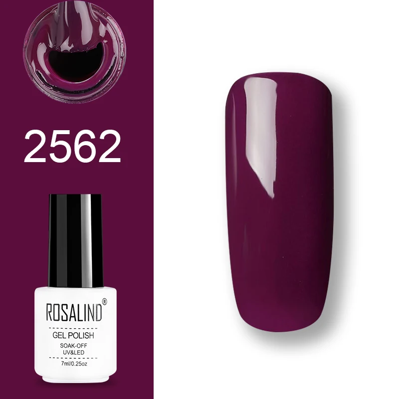2562 ROSALIND набор гель-лаков UV Vernis полуперманентный праймер верхнее покрытие 7 мл полигель-лак для маникюра - Цвет: 2562