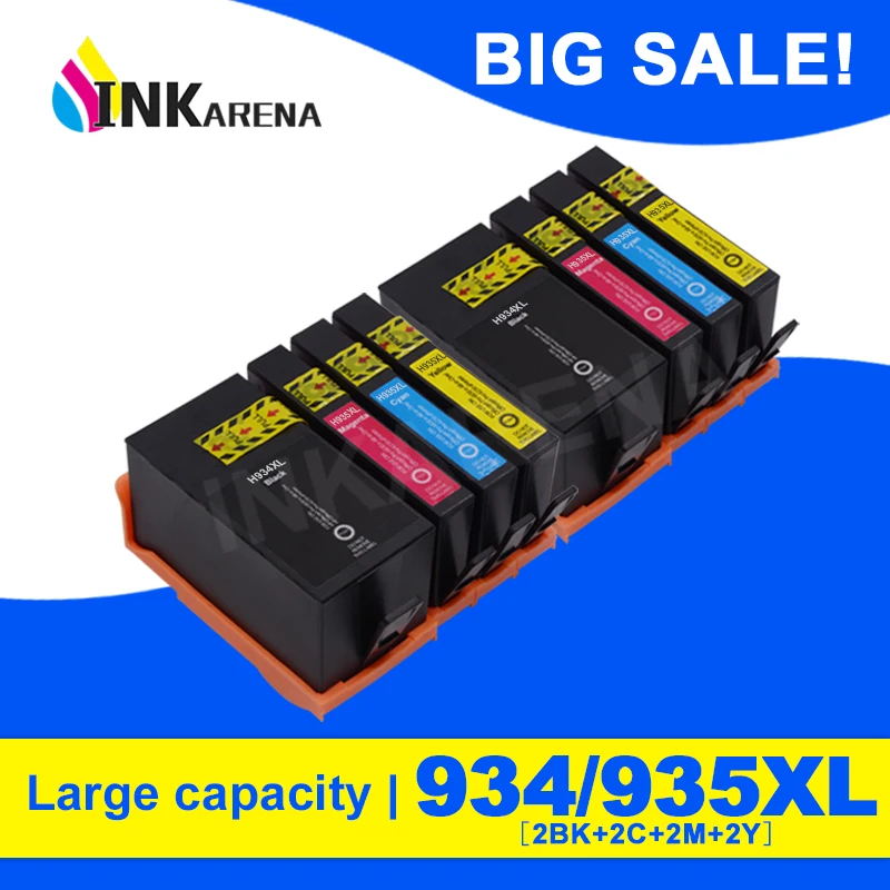 INKARENA 2 комплекта совместимый для HP 934 935 чернильный картридж с чипом 934XL 935XL OfficeJet Pro