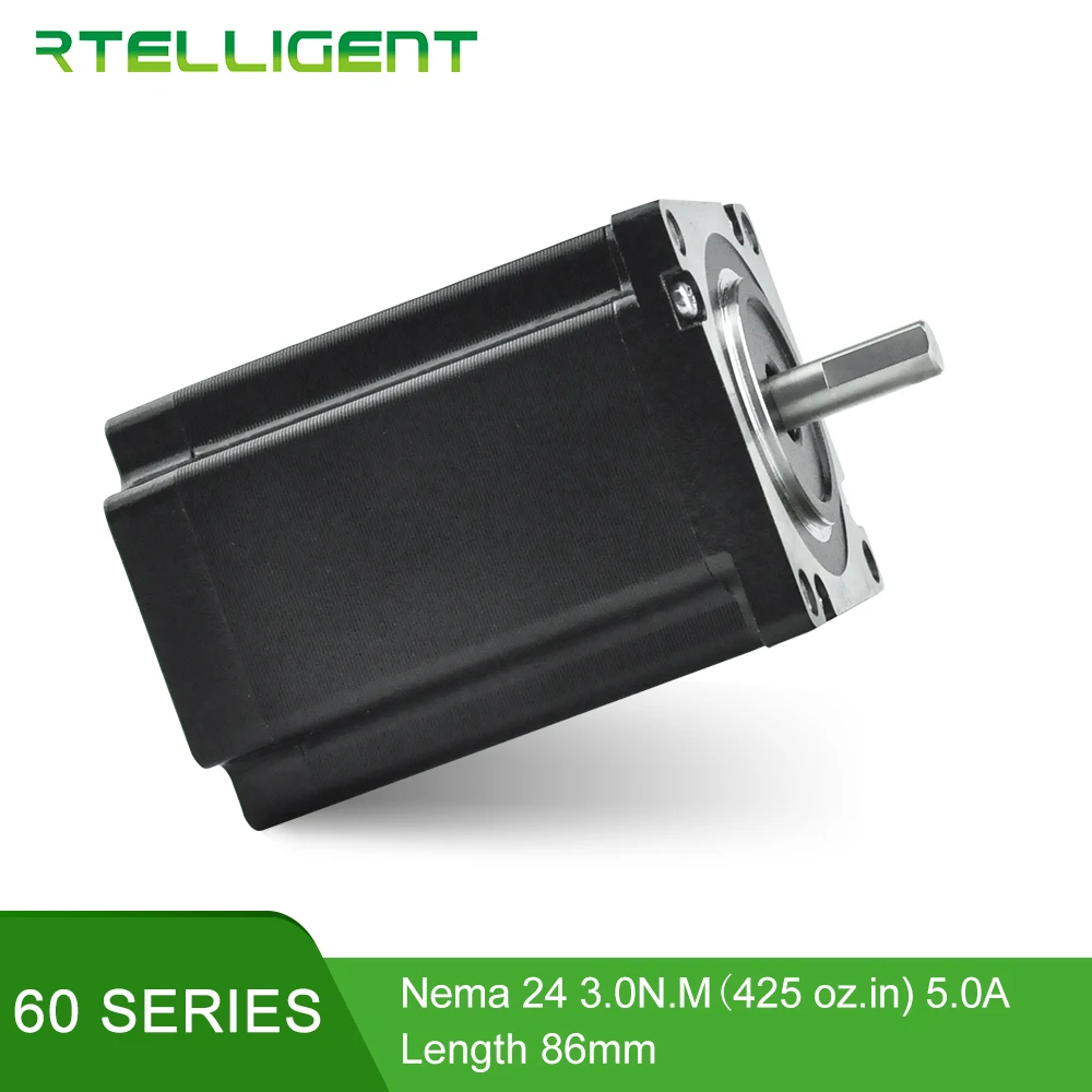 Rtelligent Заводской магазин 3d принтер шаговый двигатель 4 свинца Nema24 шаговый двигатель 60 мотор 60A3 5.0A(425 унций. В) для ЧПУ XYZ мотор