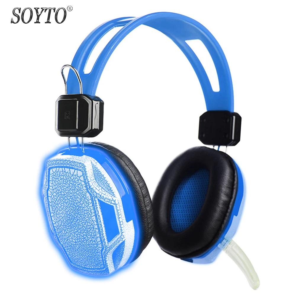 SOYTO SY833MV оригинальный Проводные Игровые наушники светодиодный светильник стерео