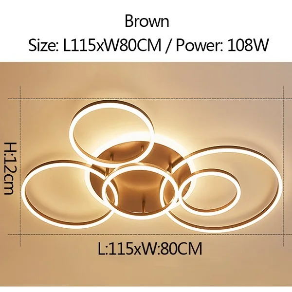 brown L115xW80CM Коричневые/белые современные светодиодные потолочные лампы для гостиной спальни Plafon Inddor Домашнее освещение потолочный светильник Домашнее освещение светильники - Цвет корпуса: brown L115xW80CM