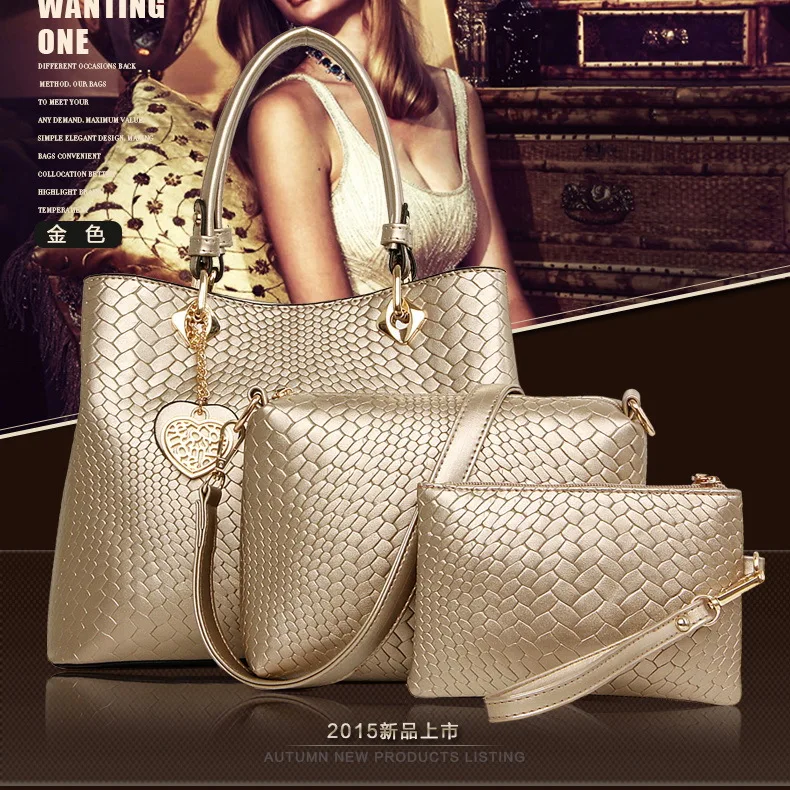 2017 Роскошные модные женские туфли сумка-мессенджер сумки кожаные 3 шт./компл.