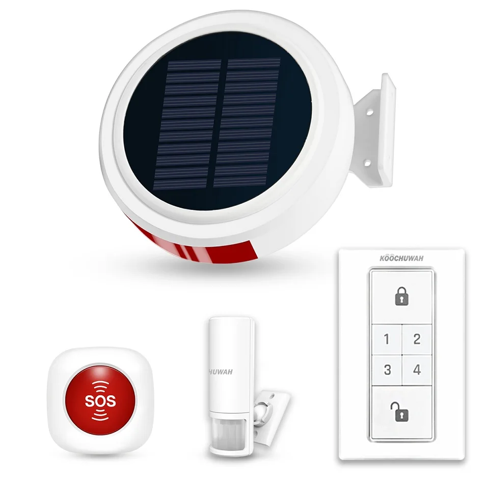 kos-3004g Солнечная зарядка, сигнализация, система безопасности, домашний смартфон, пульт дистанционного управления, SMS Push, автоматический вызов, жилая сигнализация с PIR датчиком движения - Цвет: kos-3004g