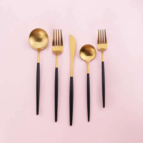 5pcs Best cuberterias acero inox 304 нержавеющая сталь tofok столовые приборы Таблица услуг комплект покрытый чехол bestekset стол ножи вилы ложка - Цвет: 5pcs