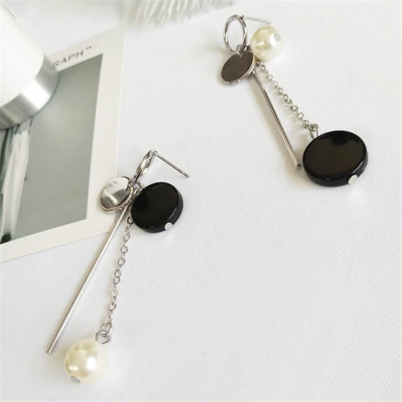 2018 Корейские Горячие женские модные массивные черные круглые акриловые серьги