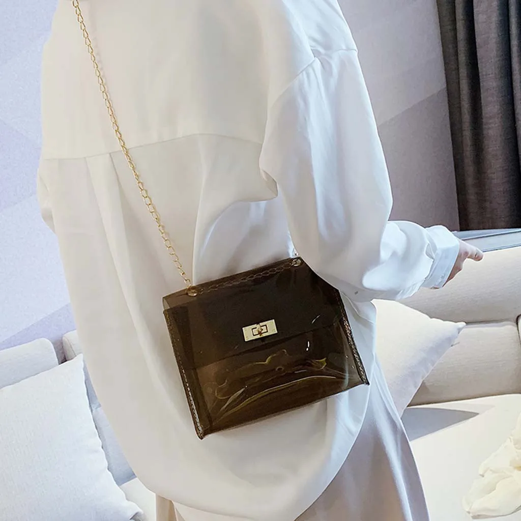 Женская сумочка на ремне желе сумка-мессенджер однотонная сумка tasjes dames sac прозрачная femme nouveau# XP30