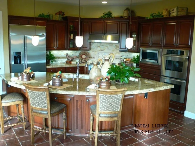 Антикварный кухонный шкаф из твердой древесины (LH SW018)|wood kitchen cabinets|solid wood cabinetskitchen