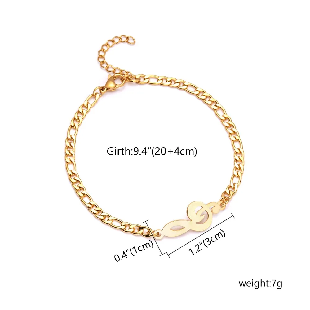 Браслет из нержавеющей стали для женщин и мужчин бесконечный 8 Ювелирное