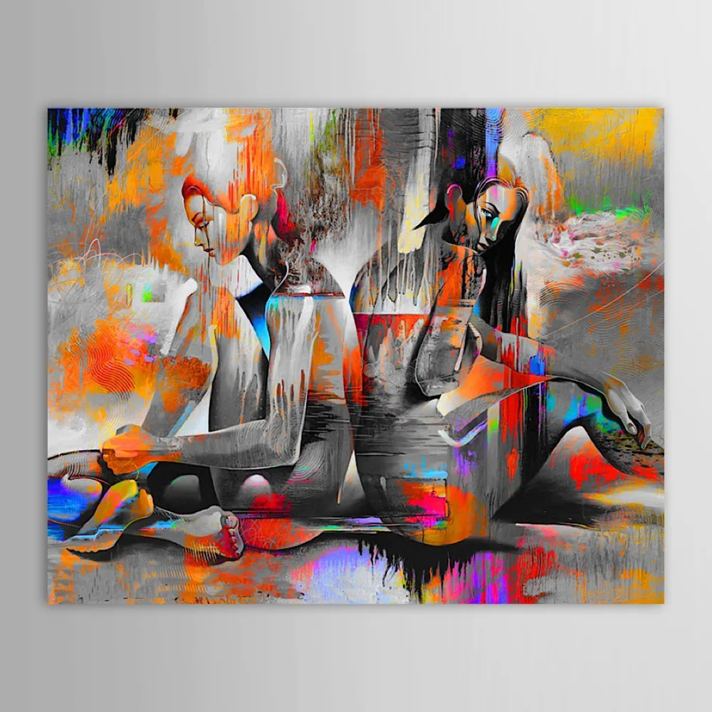 Unframed Hand Painted Oil Painting Canvas Abstract Nude Girls for Living Room Bedroom Decor Original Artwork | Дом и сад