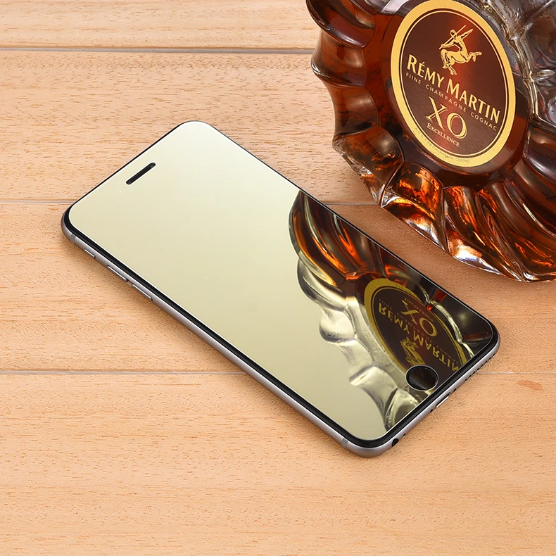 Золотой Красочное зеркало из закаленного стекла чехол для iPhone X XS Max XR 6 6S 7 8 Plus 9H Закаленное Защитная пленка для экрана для iPhone 7 8 Plus - Цвет: Золотой