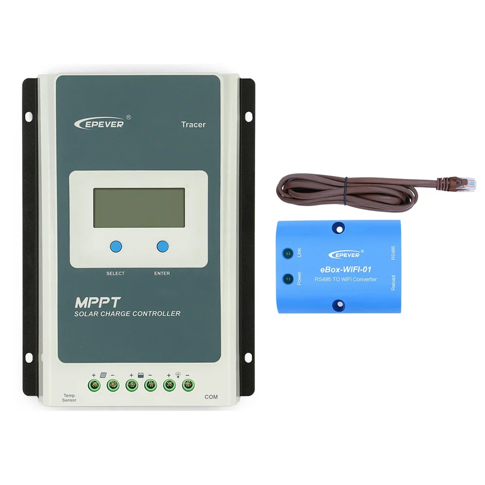Tracer 2210AN MPPT 20A 12 В 24 в Солнечный контроллер заряда автоматический переключатель ЖК-панели солнечной батареи регулятор заряда макс 520 Вт - Цвет: 2210AN WIFI