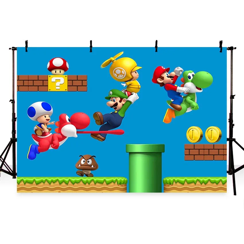 MEHOFOTO Виниловый фон для фотосъемки детей на день рождения мальчиков Super Marie Bros уровень игры дети фоны Photo Pro