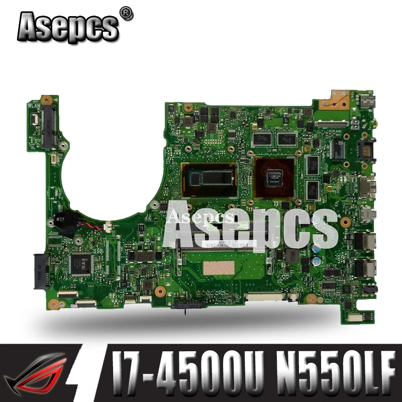 Asepcs материнская плата для ноутбука For Asus Q550LF N550LF PC PN 60NB0230 MBB000 основная CPU i7 4500U DDR3 100%