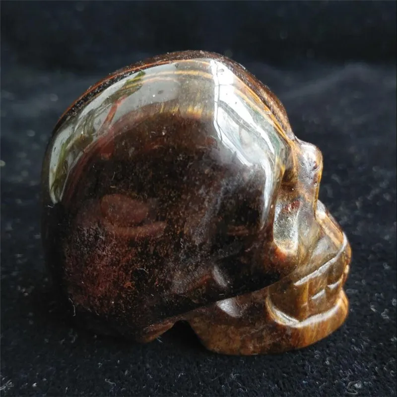 Natura Tiger's eye Stone Quartz Crystal Skull Human Statue Healing | Дом и сад