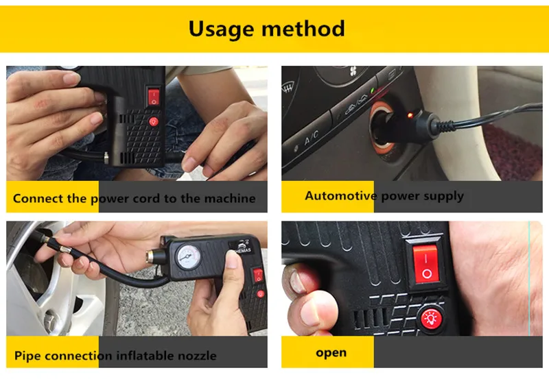 Портативный насос для накачивания шин 12 В светодиодный аварийного светильник Skoda