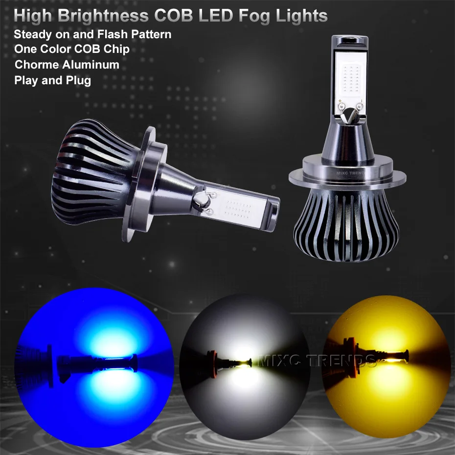 2 шт. Strobe H8 H11 H1 H3 H7 светодиодный HB4 9006 HB3 9005 Противотуманные фары Лампа вспышка Cob светодиодный вождения дневные ходовые Автомобильная противотуманная лампа светодиодный s свет 12В, производство Китай