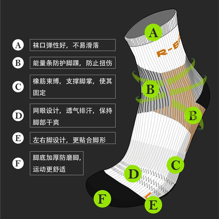 

3pairs Mens Tension Pressure Ankle Protect Socks High Middle Tube Sport Running Cycling Skiing Camping Running Hiking Socks