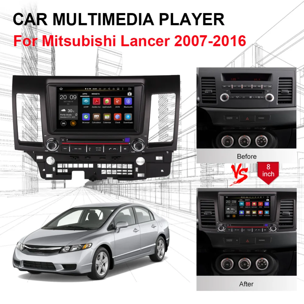 8 дюймовый автомобильный GPS навигатор Android 0 Восьмиядерный процессор ОЗУ 4 Гб Bluetooth