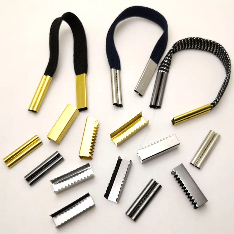 7.5X25mm Flat Toothed Shoelace Head Replacement Aglets Tips for DIY Shoelaces Metal Head Shoe Rope Decorations