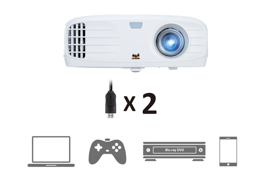 ViewSonic PX700HD 1920x1080 Разрешение 3500 ANSI люмен 1,5-1,65 Проекционное отношение проектор DLP проектор Full HD видео домашний кинотеатр