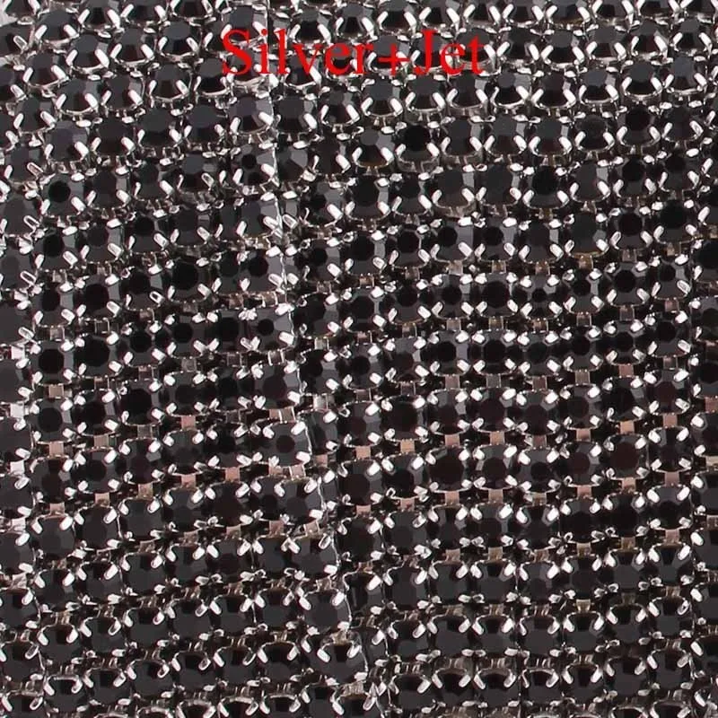 Taidian SS8 SS6Silver металлические стразы цепочка для чашки кристалл AB Стразы окантовка в рулонах 10 ярдов/партия - Цвет: MS3056