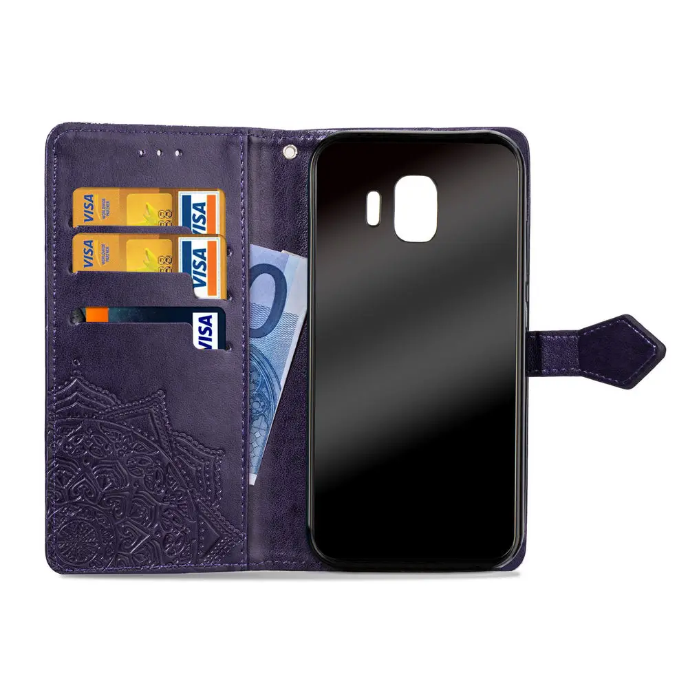 For SAMSUNG J2 pro 2018 case Flip Leather Mandala Flower Phone Case Cover Coque | Мобильные телефоны и аксессуары