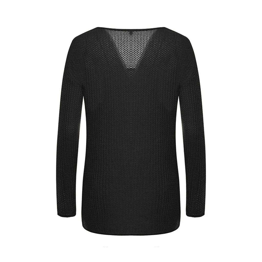 Pull femme, сексуальный, v-образный вырез, однотонный, с длинными рукавами, тонкий, черный, женский свитер-пуловер, Повседневный свитер, Mujer, одежда, джемперы