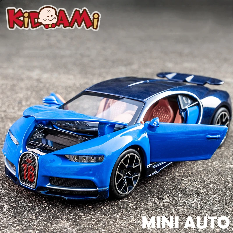 KIDAMI игрушечный автомобиль из 1:32 сплава Bugatti Chiron звуковой светильник коллекция
