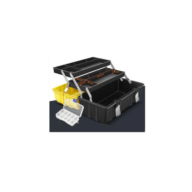 17inch Updated Box 17 дюймов пластиковый ящик для инструментов многослойный ящик для хранения Портативный большой чехол для инструментов аппаратный ящик для инструментов для ремонта автомобиля утолщенный анти-осенний ящик для инструментов - Цвет: 17inch Updated Box