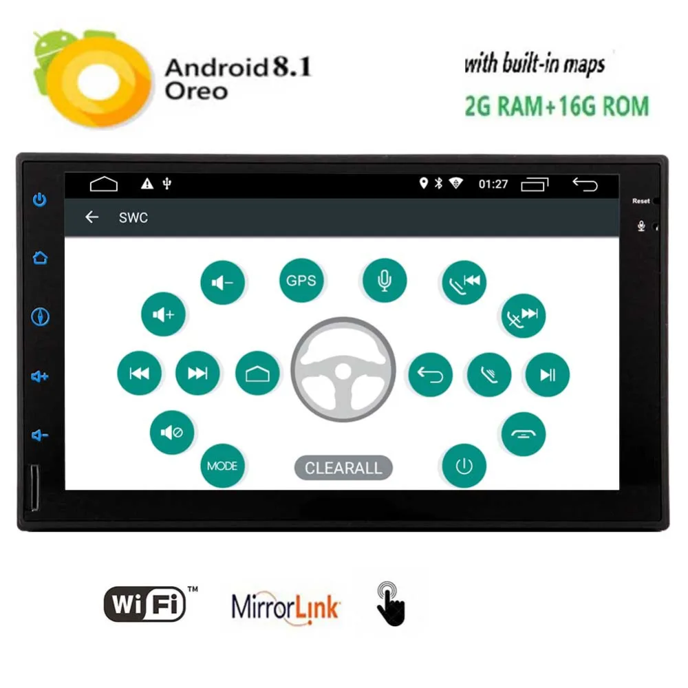 Android 8.1 Oreo 7 Inch Capacitive Touch Screen GPS Navi Bluetooth 4.0 WIFI 3G/4G HD 1080P Video FM/AM RDS Radio Mirror | Автомобили и